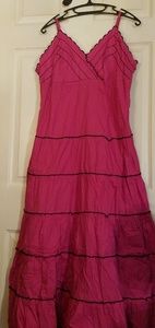 Hot pink maxi dress with adjustable straps
